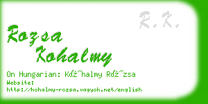 rozsa kohalmy business card